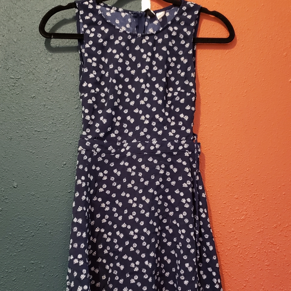 Navy side laced dress